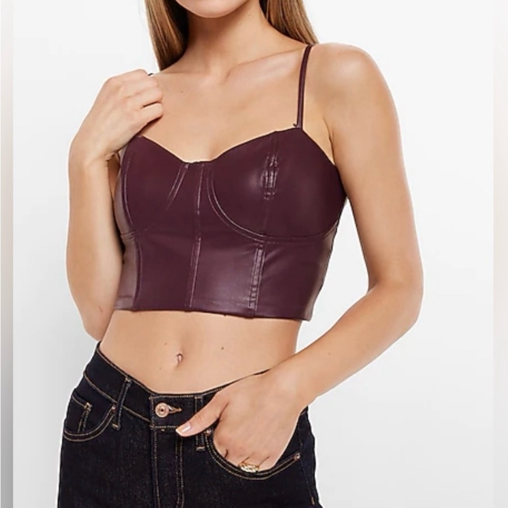 Express Burgundy Crop Top